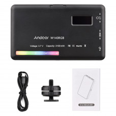 LED свет Andoer W140 RGB портативная видеолампа, CRI ≥95, 2500–9000K, для фото и видео